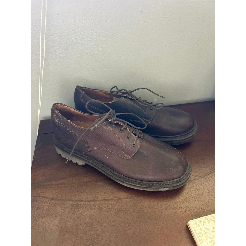 J.Crew Ludlow Dark Brown Pebbled Leather Lug Sole Derby Shoes Mens 7.5 5220